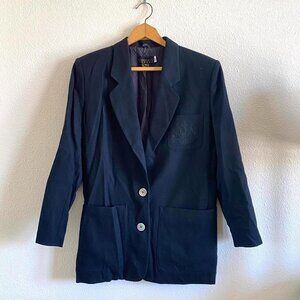 VINTAGE CLASSIQUES BLACK BLAZER MENS WOOL SIZE XS